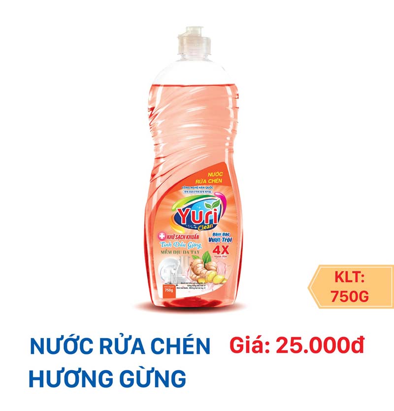 NƯỚC RỬA CHÉN YURI 4X - 750 ML (Hương Sả Chanh)