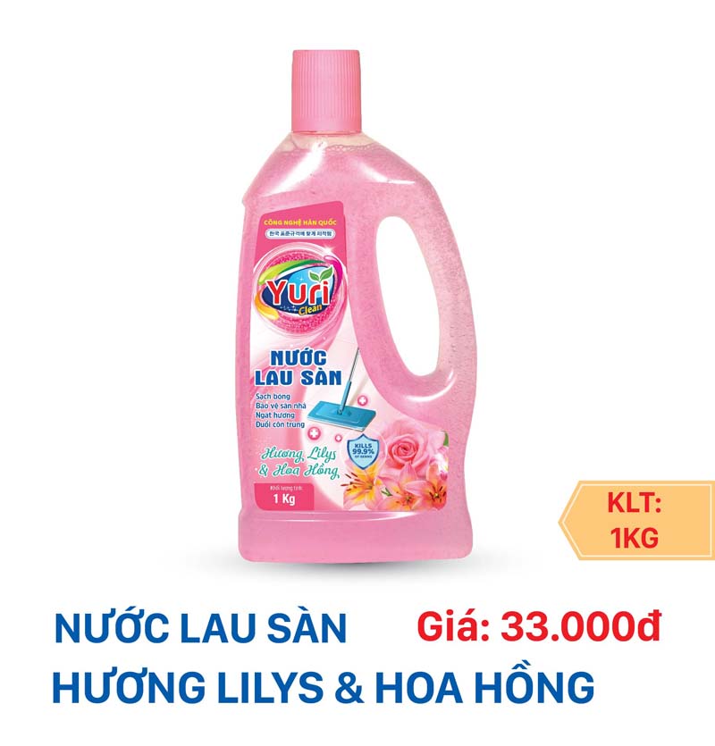 NƯỚC LAU SÀN NHÀ YURI - 1 KG (Hương Sả Chanh)