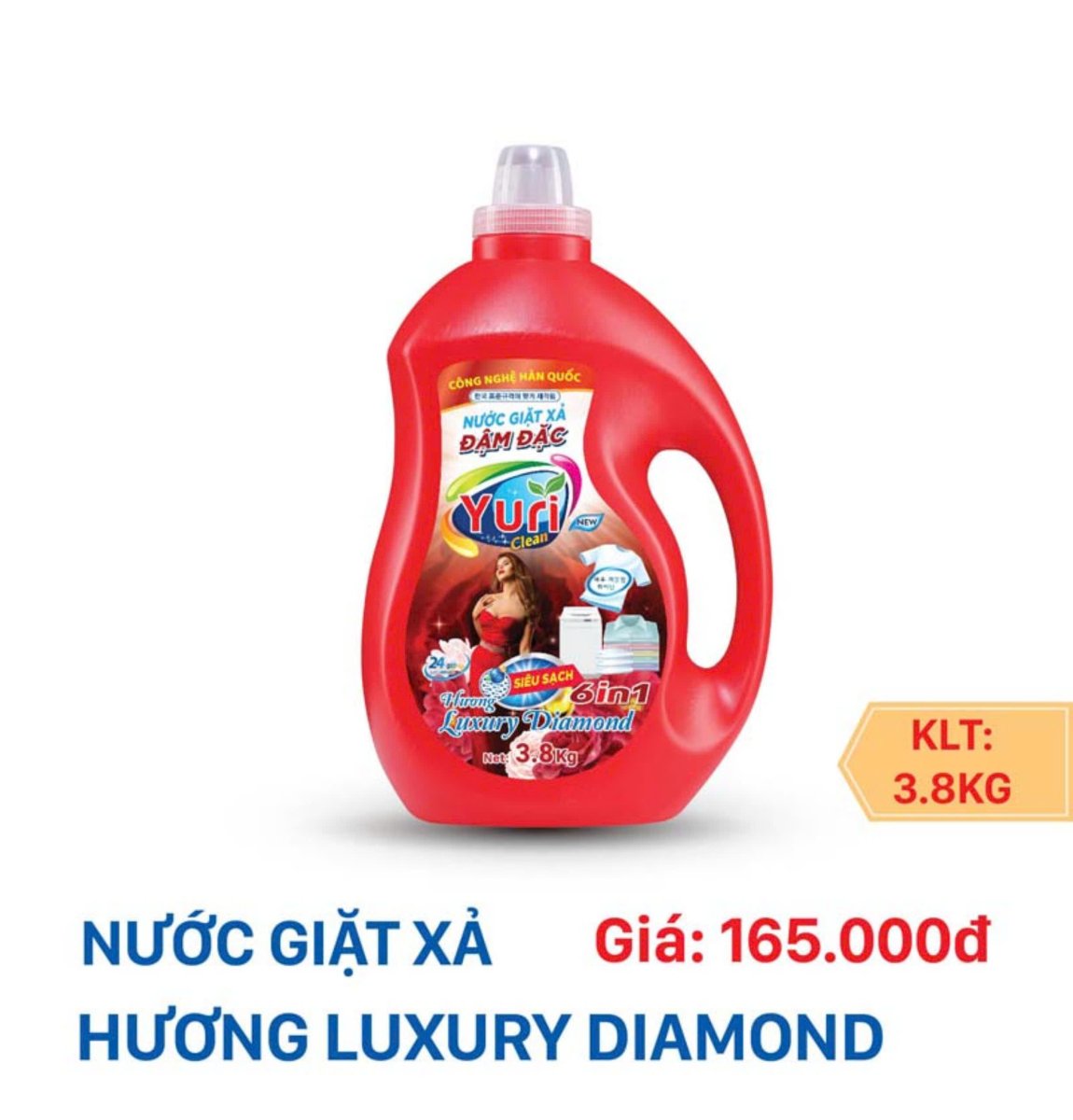 NƯỚC GIẶT XẢ YURI - 3,8 kg (Hương Gió Biển Tươi Mát)