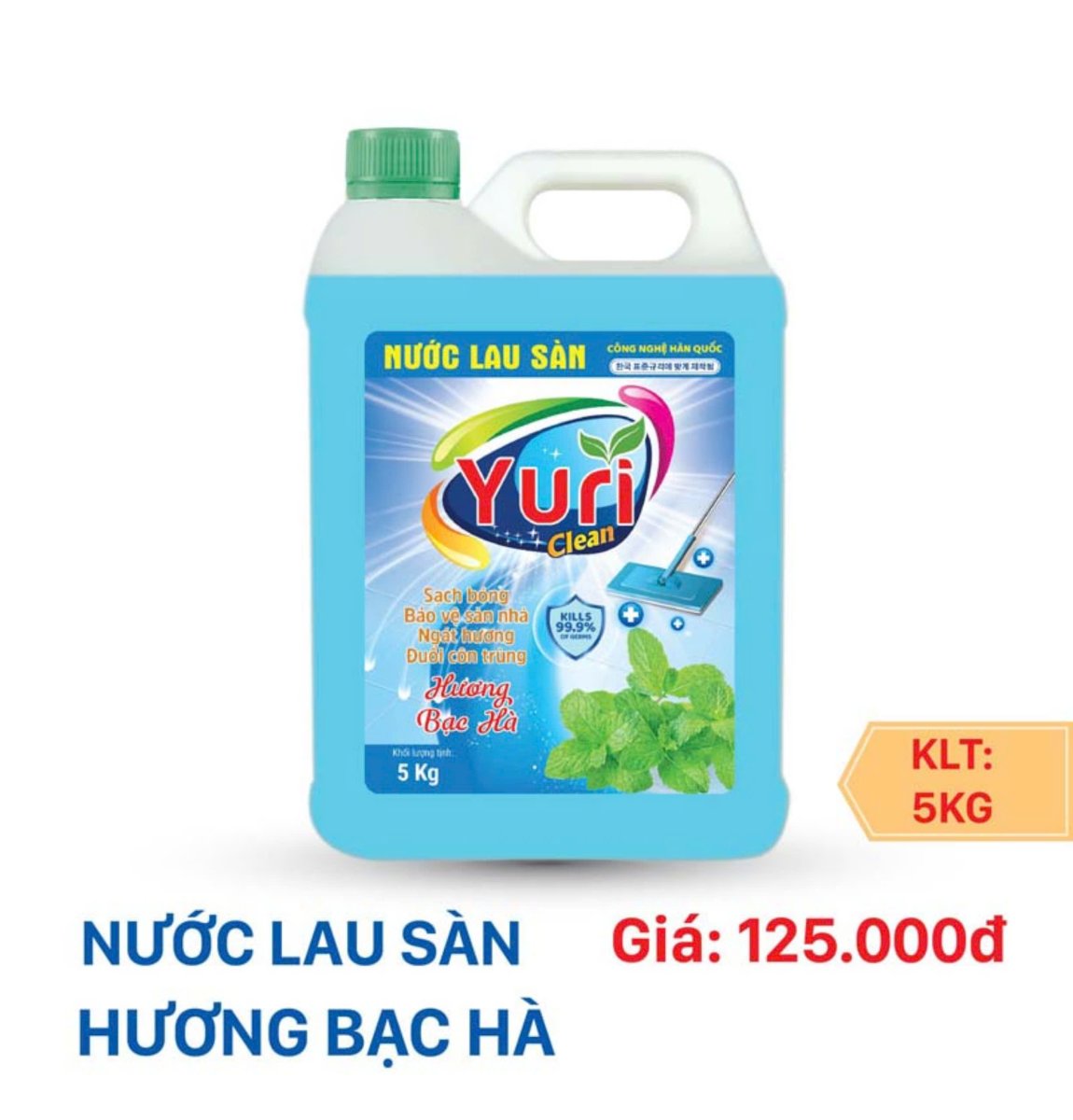 NƯỚC LAU SÀN NHÀ YURI - 5KG (Hương Sả Chanh)